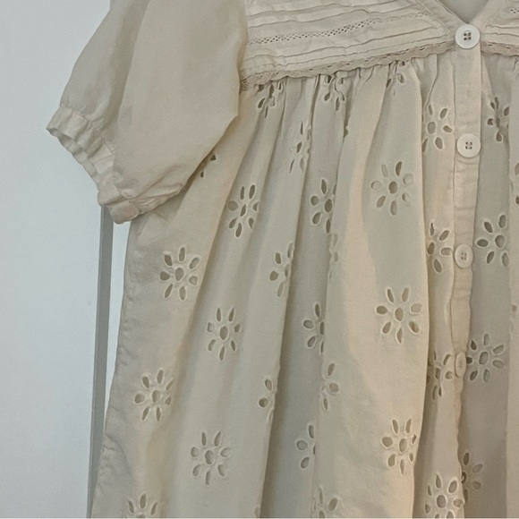 Cotton eyelet flowy white midi dress - Picture 6 of 11